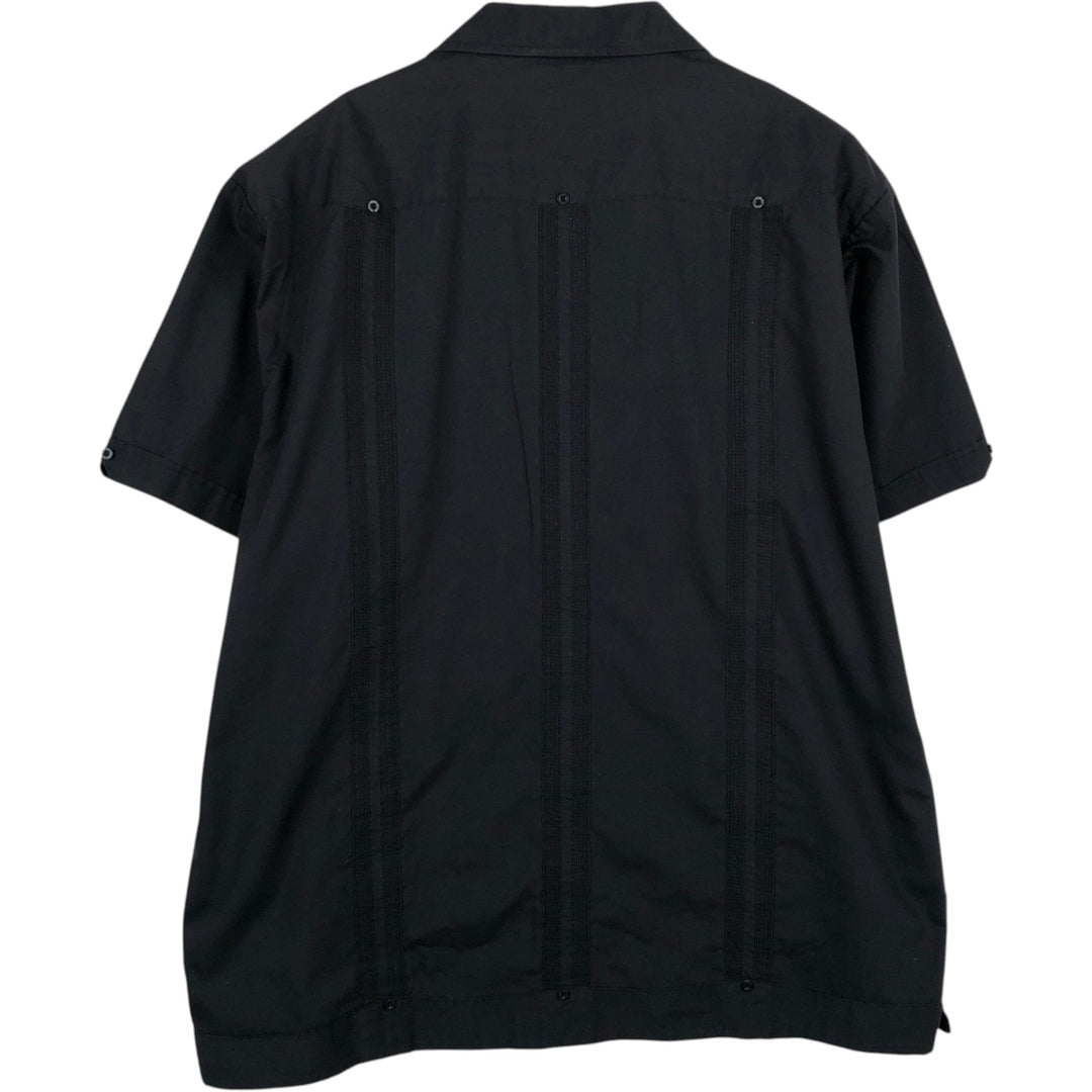 HAVANA Short-Sleeve Open-Collar Mexican Shirt (Cuban Shirt) - Men's XXL Equivalent polyester black type Vintage Second Hand
