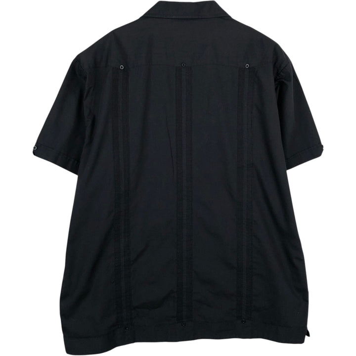 HAVANA Short-Sleeve Open-Collar Mexican Shirt (Cuban Shirt) - Men's XXL Equivalent polyester black type Vintage Second Hand