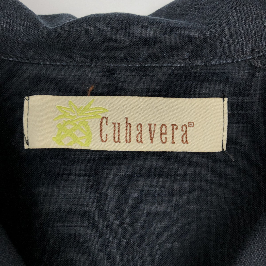 CUBAVERA Short Sleeve Open Collar Mexican Shirt Cuban Shirt Men's XL unclear black type Vintage Second Hand