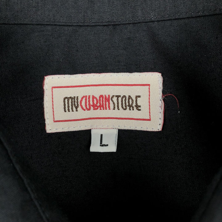 My Cuban Store Short-Sleeve Mexican Shirt (Cuban Shirt) - Men's Size L (approx.) unclear black type Vintage Second Hand