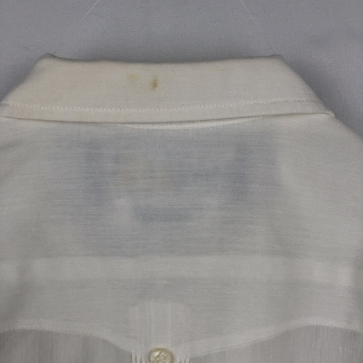 MAYAPAN Embroidered Short-Sleeve Mexican Shirt (Cuban Shirt) - Men's Size XL polyester white type Vintage Second Hand