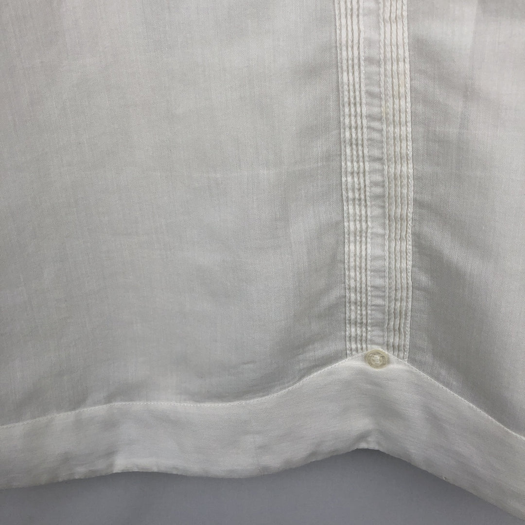 MAYAPAN Embroidered Short-Sleeve Mexican Shirt (Cuban Shirt) - Men's Size XL polyester white type Vintage Second Hand