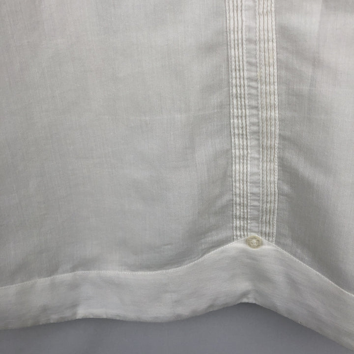 MAYAPAN Embroidered Short-Sleeve Mexican Shirt (Cuban Shirt) - Men's Size XL polyester white type Vintage Second Hand