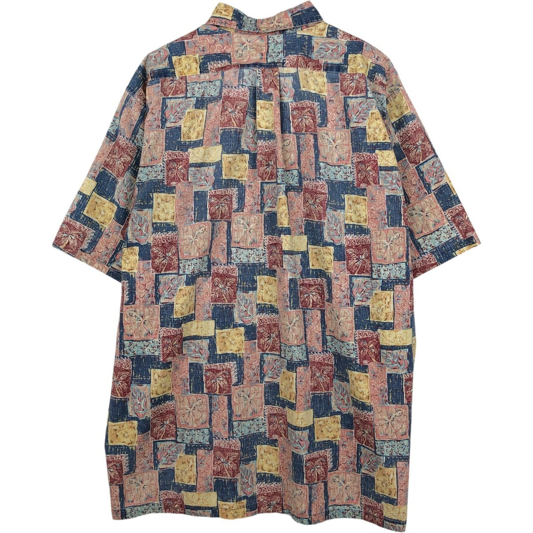 90'S Reyn Spooner Swimsuit Tag Bikini Tag All-Over Print Pullover Button-Down Hawaiian Aloha Shirt Men's XXL cotton red type Vintage Second Hand