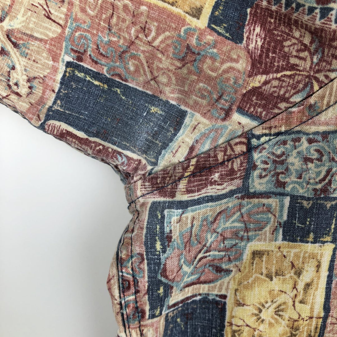 90'S Reyn Spooner Swimsuit Tag Bikini Tag All-Over Print Pullover Button-Down Hawaiian Aloha Shirt Men's XXL cotton red type Vintage Second Hand