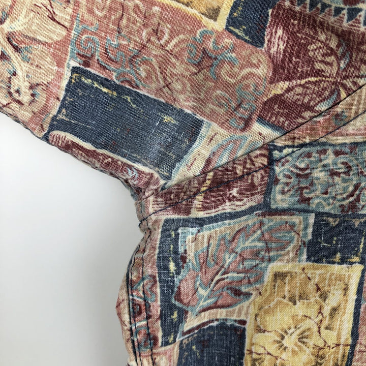 90'S Reyn Spooner Swimsuit Tag Bikini Tag All-Over Print Pullover Button-Down Hawaiian Aloha Shirt Men's XXL cotton red type Vintage Second Hand