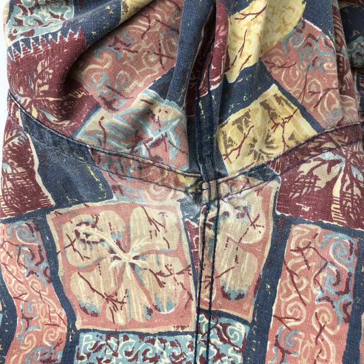 90'S Reyn Spooner Swimsuit Tag Bikini Tag All-Over Print Pullover Button-Down Hawaiian Aloha Shirt Men's XXL cotton red type Vintage Second Hand
