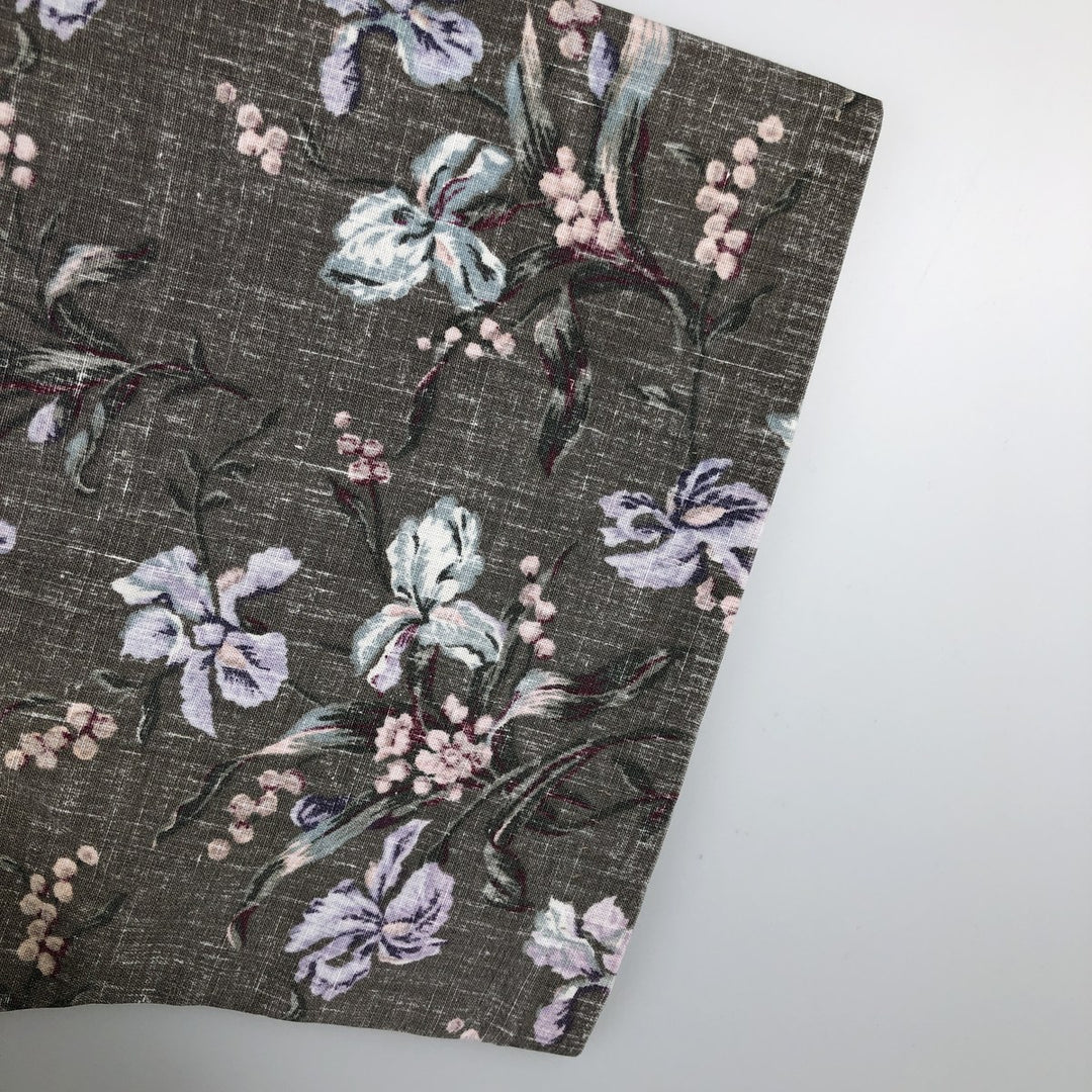 Reyn Spooner Commemorative Classics Botanical Pattern Half-Button Button-Down Aloha Shirt, Men's Size L (approx.) cotton Khaki type Vintage Second Hand