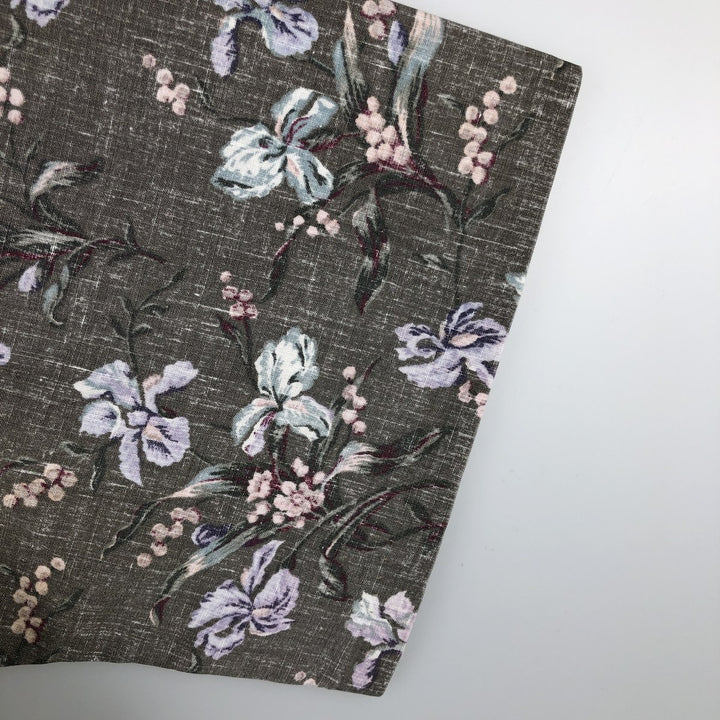 Reyn Spooner Commemorative Classics Botanical Pattern Half-Button Button-Down Aloha Shirt, Men's Size L (approx.) cotton Khaki type Vintage Second Hand
