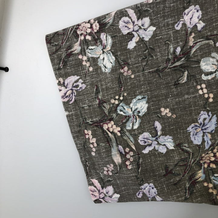 Reyn Spooner Commemorative Classics Botanical Pattern Half-Button Button-Down Aloha Shirt, Men's Size L (approx.) cotton Khaki type Vintage Second Hand