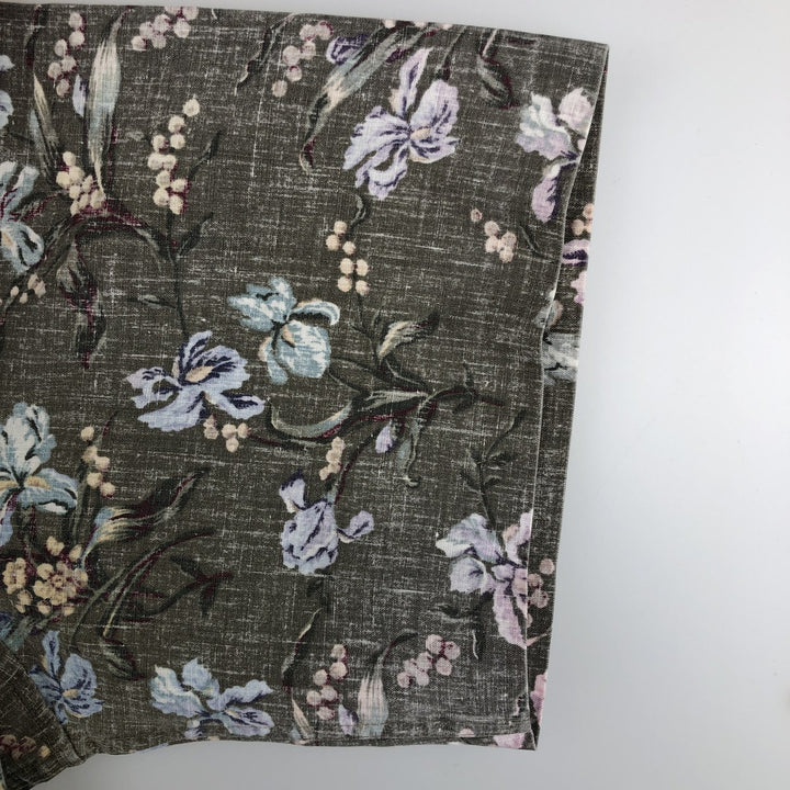 Reyn Spooner Commemorative Classics Botanical Pattern Half-Button Button-Down Aloha Shirt, Men's Size L (approx.) cotton Khaki type Vintage Second Hand