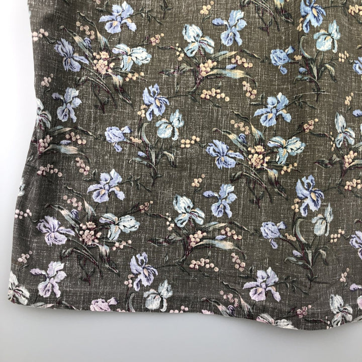 Reyn Spooner Commemorative Classics Botanical Pattern Half-Button Button-Down Aloha Shirt, Men's Size L (approx.) cotton Khaki type Vintage Second Hand