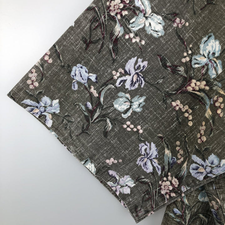 Reyn Spooner Commemorative Classics Botanical Pattern Half-Button Button-Down Aloha Shirt, Men's Size L (approx.) cotton Khaki type Vintage Second Hand