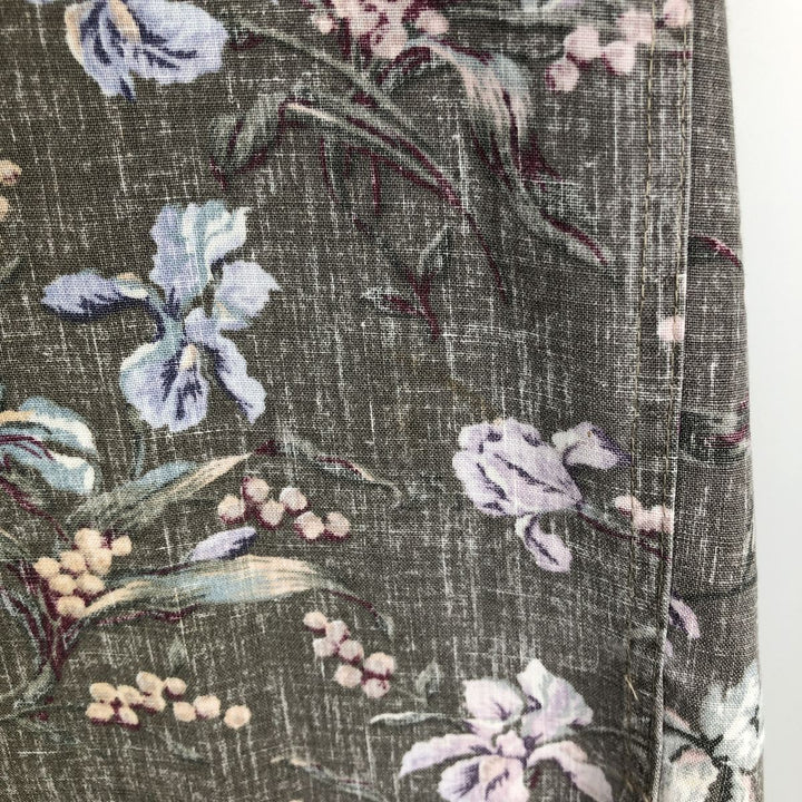 Reyn Spooner Commemorative Classics Botanical Pattern Half-Button Button-Down Aloha Shirt, Men's Size L (approx.) cotton Khaki type Vintage Second Hand