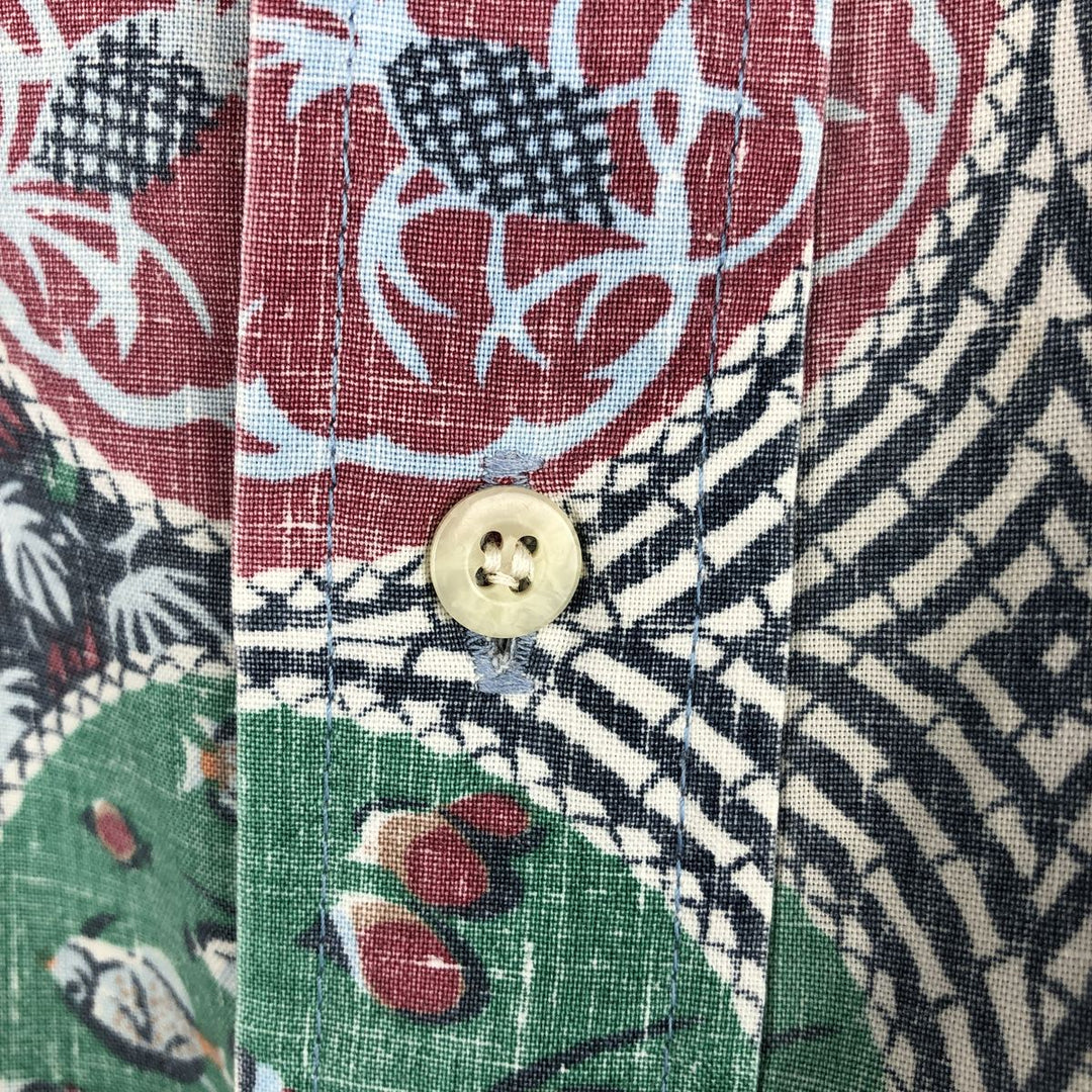 90'S Reyn Spooner Commemorative Classics all-over print pullover button-down Aloha shirt boxy shirt cotton Green type dark green Vintage Second Hand
