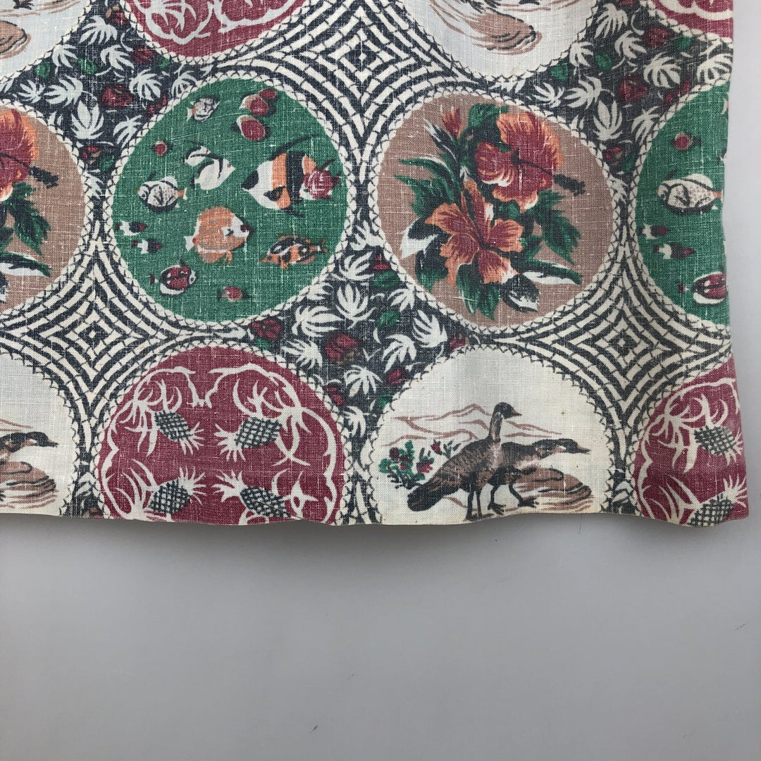 90'S Reyn Spooner Commemorative Classics all-over print pullover button-down Aloha shirt boxy shirt cotton Green type dark green Vintage Second Hand