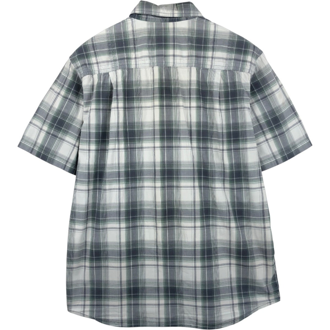 Carhartt RELAXED FIT Check Pattern Short Sleeve Work Shirt, Men's L size unclear gray type Vintage Second Hand