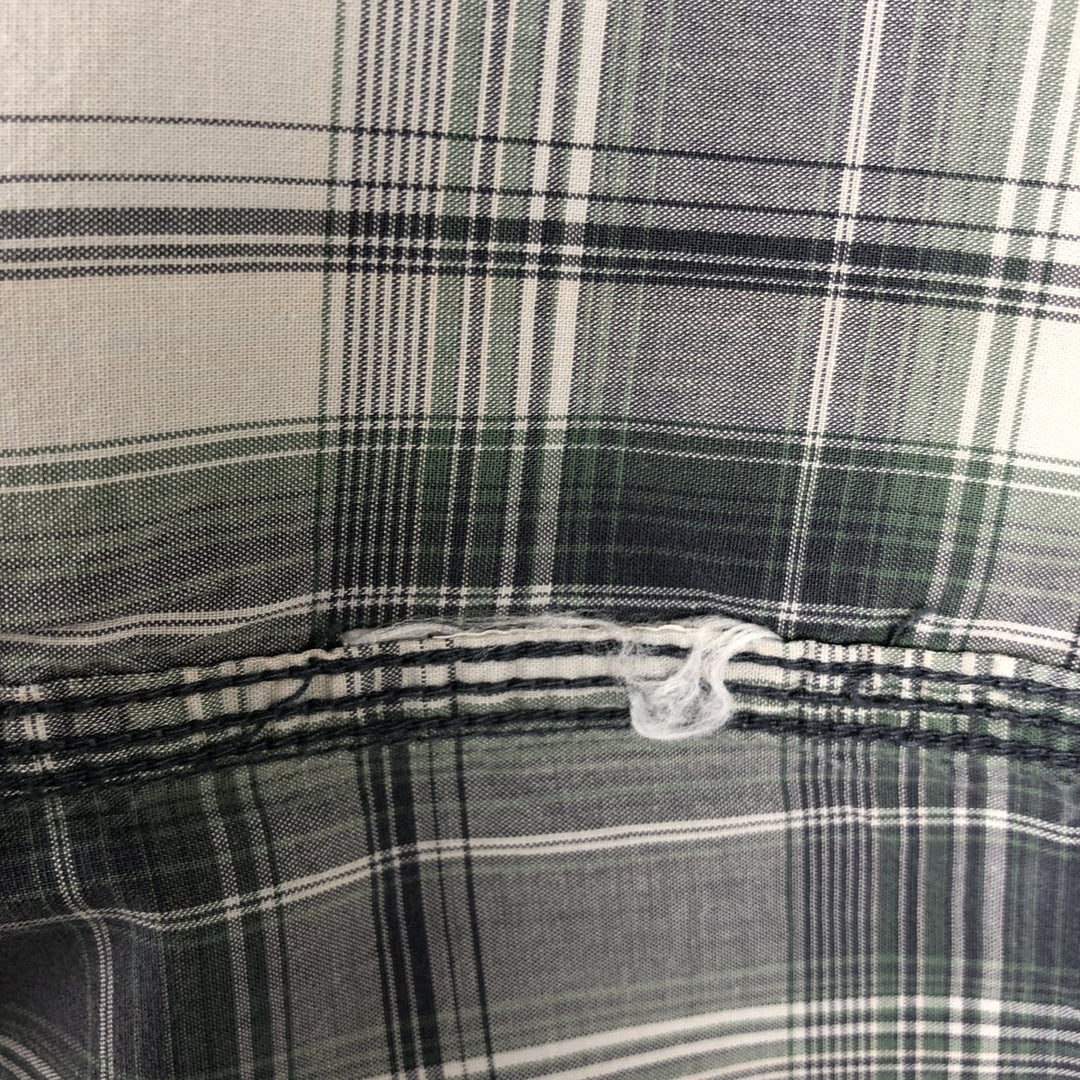 Carhartt RELAXED FIT Check Pattern Short Sleeve Work Shirt, Men's L size unclear gray type Vintage Second Hand