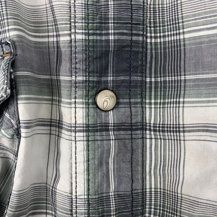 Carhartt RELAXED FIT Check Pattern Short Sleeve Work Shirt, Men's L size unclear gray type Vintage Second Hand