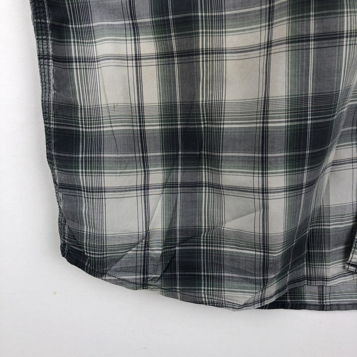 Carhartt RELAXED FIT Check Pattern Short Sleeve Work Shirt, Men's L size unclear gray type Vintage Second Hand