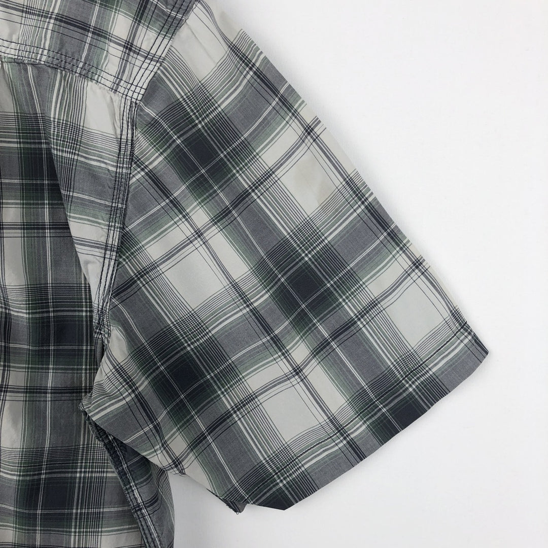 Carhartt RELAXED FIT Check Pattern Short Sleeve Work Shirt, Men's L size unclear gray type Vintage Second Hand