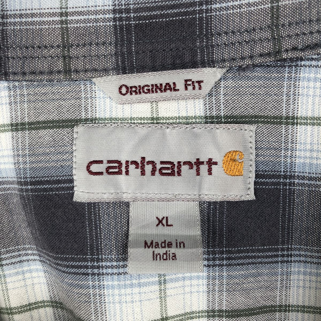 Carhartt Original Fit Button-Down Short Sleeve Work Shirt, Men's Size XL cotton gray type Vintage Second Hand