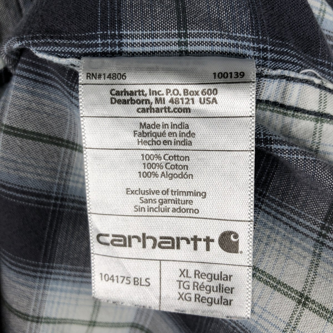 Carhartt Original Fit Button-Down Short Sleeve Work Shirt, Men's Size XL cotton gray type Vintage Second Hand