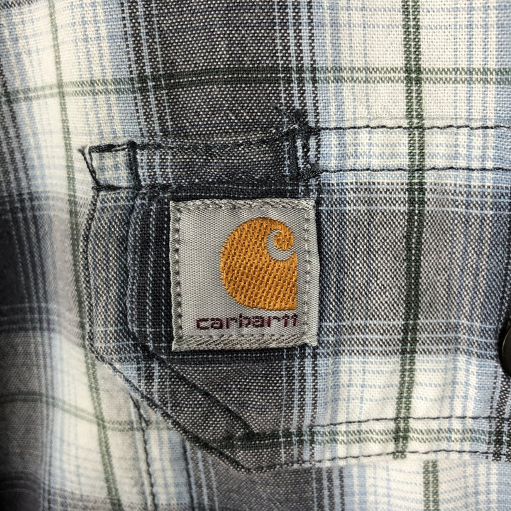 Carhartt Original Fit Button-Down Short Sleeve Work Shirt, Men's Size XL cotton gray type Vintage Second Hand