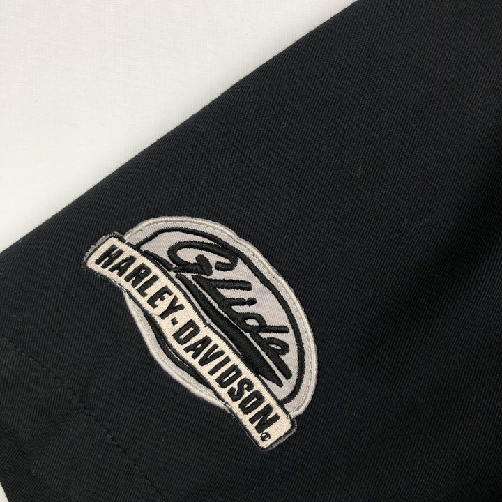 Harley-Davidson Short Sleeve Work Shirt Box Shirt Men's XL cotton black type Vintage Second Hand