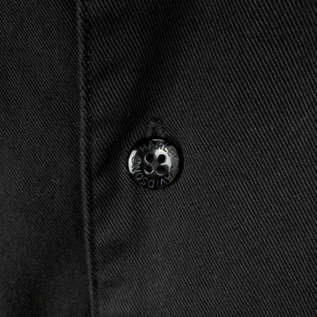 Harley-Davidson Short Sleeve Work Shirt Box Shirt Men's XL cotton black type Vintage Second Hand