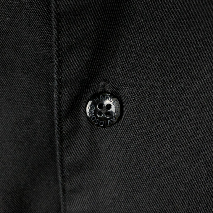 Harley-Davidson Short Sleeve Work Shirt Box Shirt Men's XL cotton black type Vintage Second Hand