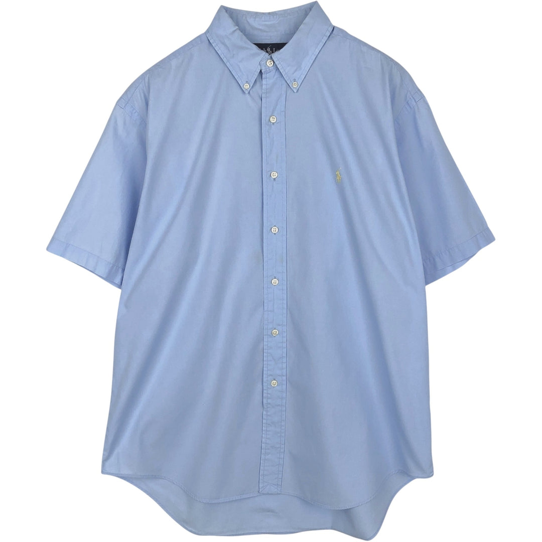 Ralph Lauren BLAKE short sleeve button down shirt, men's size L cotton Blue type light blue Vintage Second Hand
