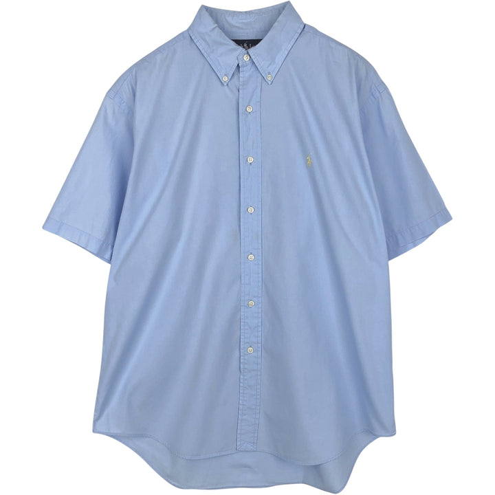 Ralph Lauren BLAKE short sleeve button down shirt, men's size L cotton Blue type light blue Vintage Second Hand