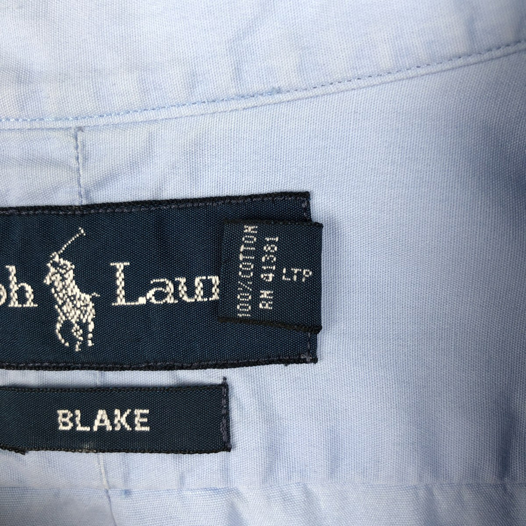 Ralph Lauren BLAKE short sleeve button down shirt, men's size L cotton Blue type light blue Vintage Second Hand