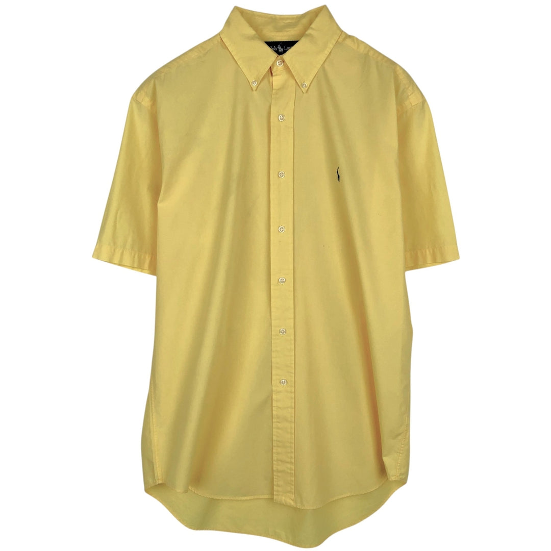 Ralph Lauren BLAKE short sleeve button down shirt, men's size M cotton yellow type Vintage Second Hand