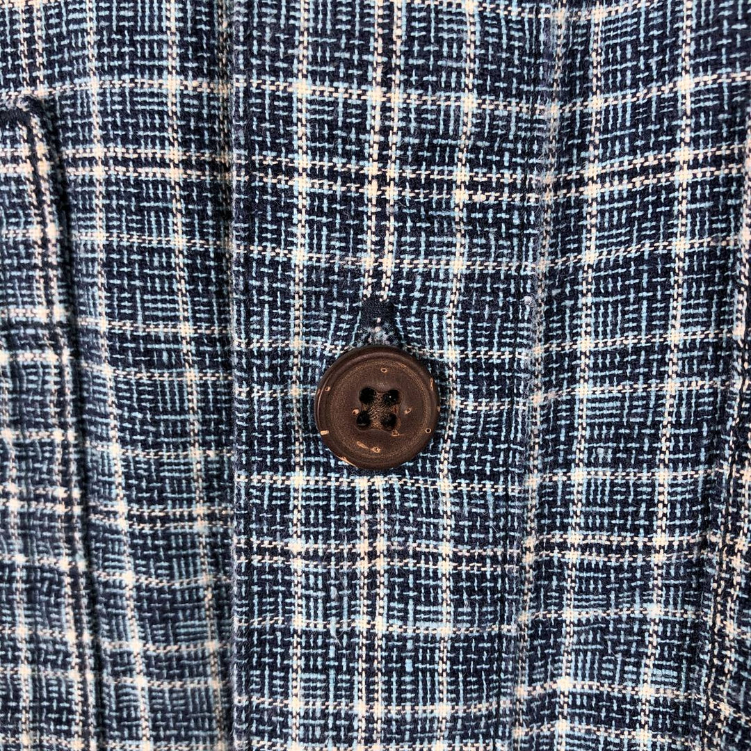 Patagonia Backstep Shirt 53139SP18 Check Pattern Short Sleeve Cotton x Hemp Box Shirt Men's Size S Hemp blue type Vintage Second Hand