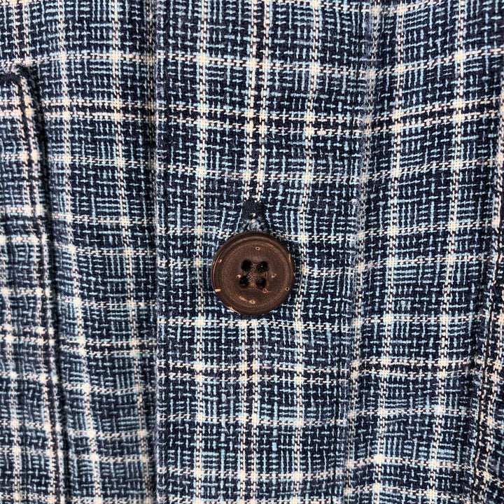 Patagonia Backstep Shirt 53139SP18 Check Pattern Short Sleeve Cotton x Hemp Box Shirt Men's Size S Hemp blue type Vintage Second Hand