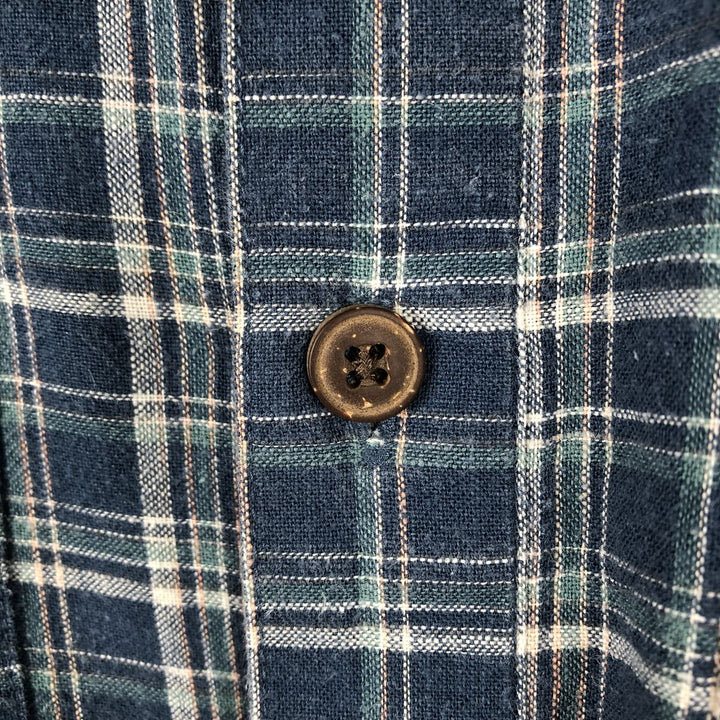 Patagonia Backstep Shirt 53139SP19 Check Pattern Short Sleeve Cotton x Hemp Box Shirt Men's Size S Hemp blue type Vintage Second Hand