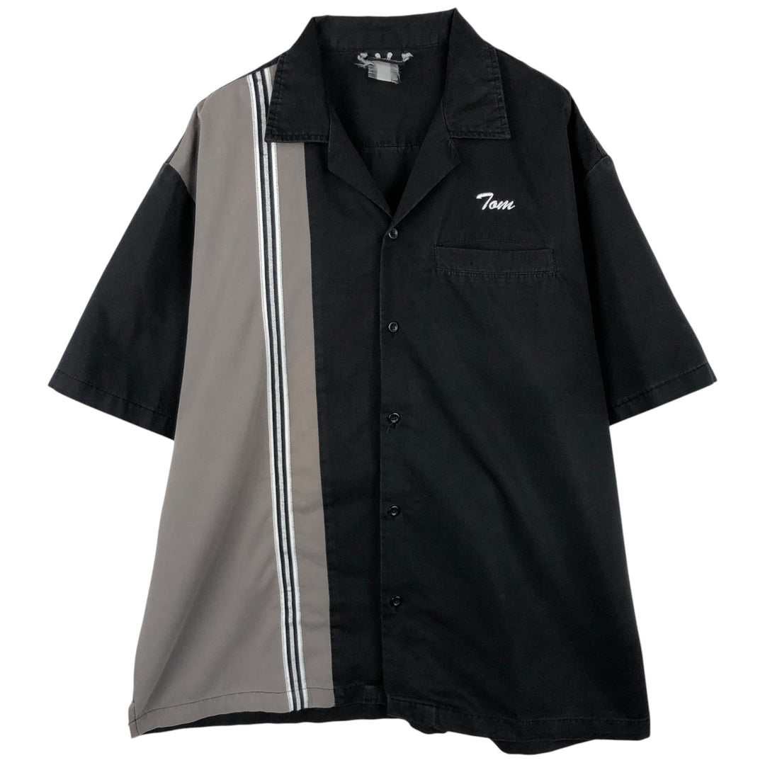 Hilton Eagle Pattern Back Print Open Collar Bowling Shirt Box Shirt Men's XXL Equivalent unclear black type Vintage Second Hand