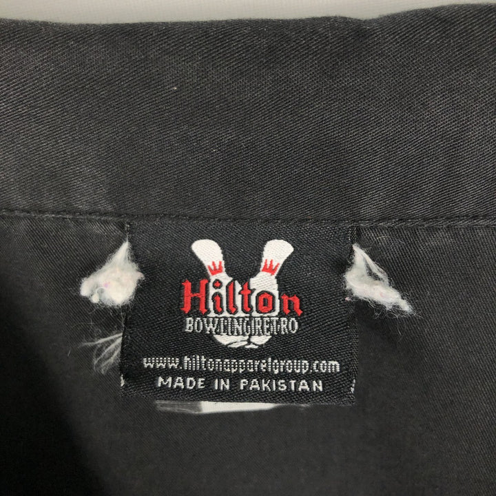 Hilton Eagle Pattern Back Print Open Collar Bowling Shirt Box Shirt Men's XXL Equivalent unclear black type Vintage Second Hand
