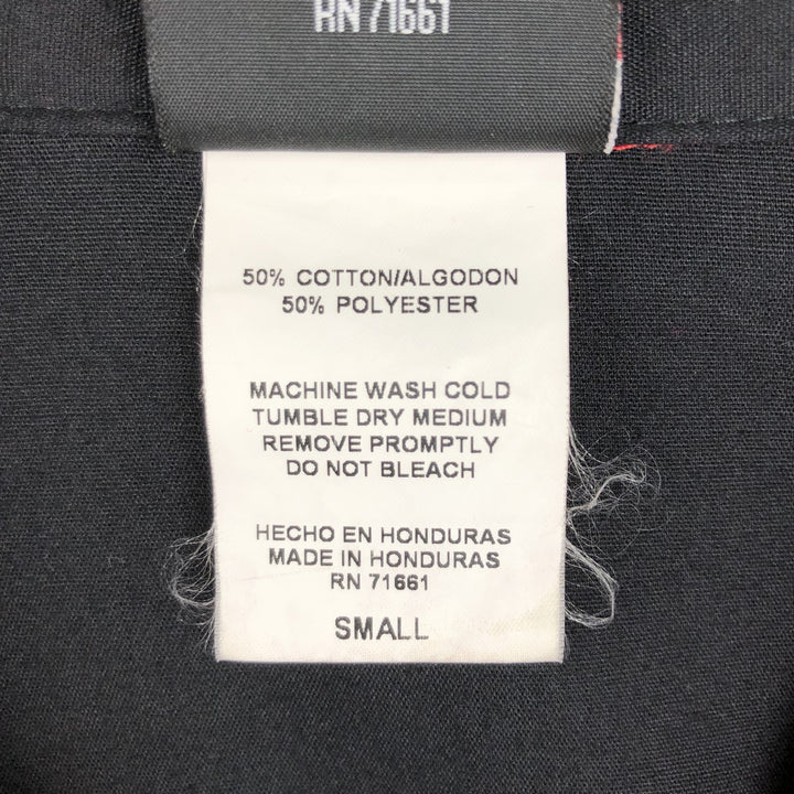 Hilton Two-Tone Back Print Open Collar Bowling Shirt Box Shirt Men's Size S cotton black type Vintage Second Hand
