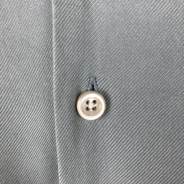 Perry Ellis Short Sleeve Open Collar Silk Shirt Box Shirt Men's XL silk Blue type light blue Vintage Second Hand