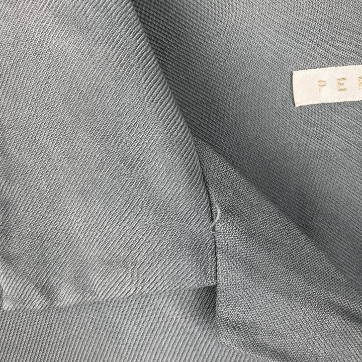 Perry Ellis Short Sleeve Open Collar Silk Shirt Box Shirt Men's XL silk Blue type light blue Vintage Second Hand