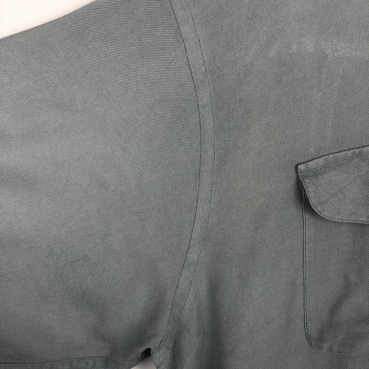 Perry Ellis Short Sleeve Open Collar Silk Shirt Box Shirt Men's XL silk Blue type light blue Vintage Second Hand