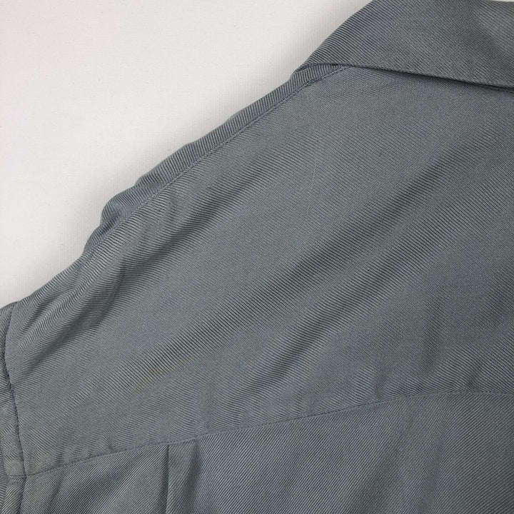 Perry Ellis Short Sleeve Open Collar Silk Shirt Box Shirt Men's XL silk Blue type light blue Vintage Second Hand