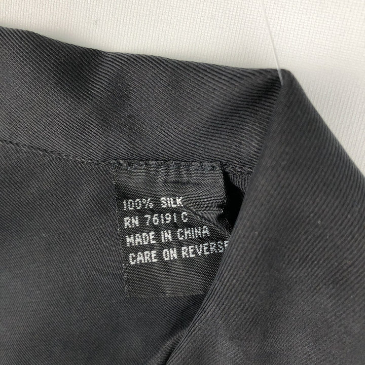 WENDEL'S Short-Sleeve Open-Collar Silk Shirt, Men's XXL Equivalent silk black type Vintage Second Hand
