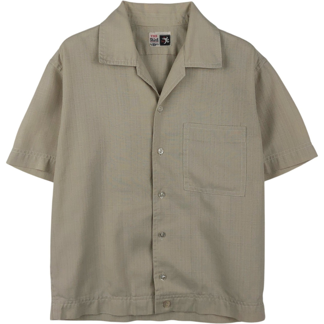 LOR'S Check Pattern Short-Sleeve Open Collar Shirt, Boxy Shirt, Men's Size M (approx.) unclear Beige type Vintage Second Hand