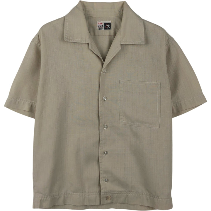 LOR'S Check Pattern Short-Sleeve Open Collar Shirt, Boxy Shirt, Men's Size M (approx.) unclear Beige type Vintage Second Hand