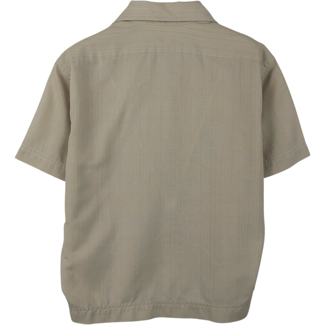LOR'S Check Pattern Short-Sleeve Open Collar Shirt, Boxy Shirt, Men's Size M (approx.) unclear Beige type Vintage Second Hand