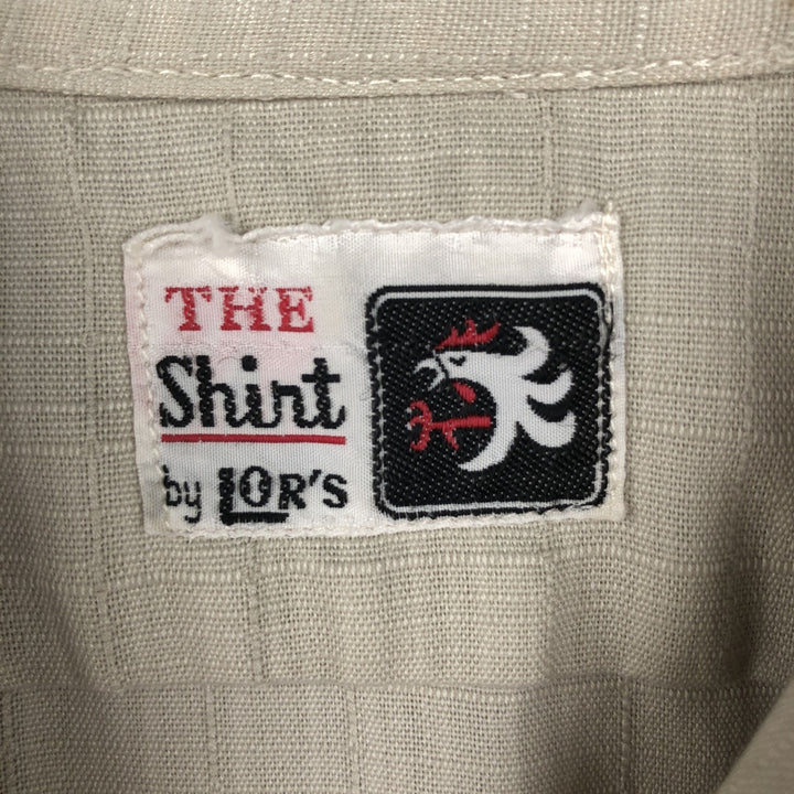 LOR'S Check Pattern Short-Sleeve Open Collar Shirt, Boxy Shirt, Men's Size M (approx.) unclear Beige type Vintage Second Hand